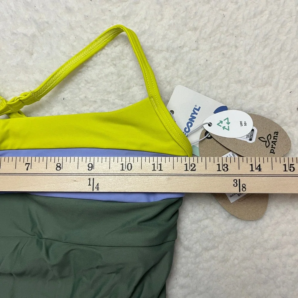 Prana One Piece Womens XS Army Green Lurisia Colorblock Swimsuit 1969271 UPF 50+